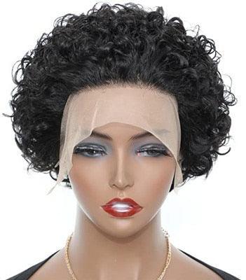 Pixie Cut Short Curly Wig Human Hair Wigs Pre Plucked Brazilian Deep Water Wave Virgin Lace Front Wig For Women With Baby Hair Wigs For Black Women Gifts for Girlfriends Stevvex
