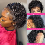 Pixie Cut Wig Short Curly Human Hair Wigs Human Hair Wig 13X1 Transparent Lace Wig For Women Human Hair Pre Plucked Baby Hair Wigs For Black Women Stevvex