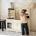 Tiny Land® Iconic Wooden Play Kitchen – Cream Pretend Cooking Set for Kids Tiny Land INC