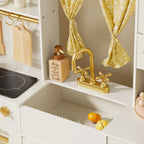 Tiny Land® Iconic Wooden Play Kitchen – Cream Pretend Cooking Set for Kids Tiny Land INC