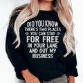 Places You Can Stay For Free Sweatshirt Peachy Sunday