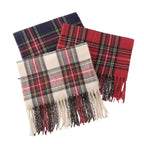 Plaid Fringe Scarf Faux Wool Warm Winter Fashion Accessory (MAC332)