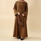 Plain Linen Abaya 3-Piece Set (MOA016) - SJB-DIAMOND ELITES