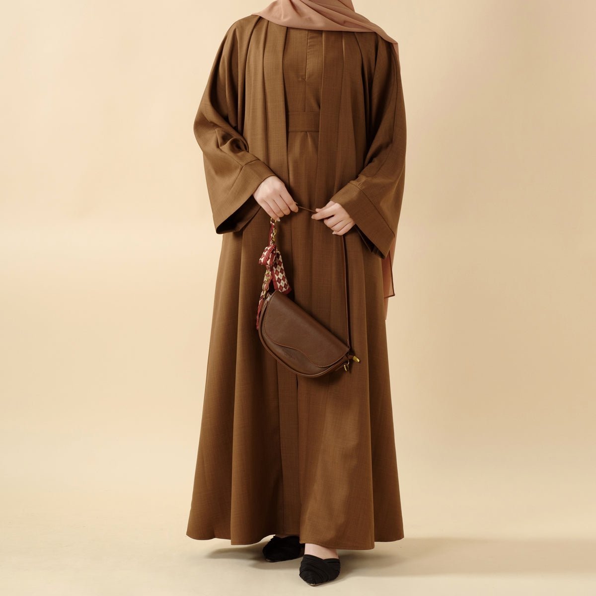 Plain Linen Abaya 3-Piece Set (MOA016) - SJB-DIAMOND ELITES