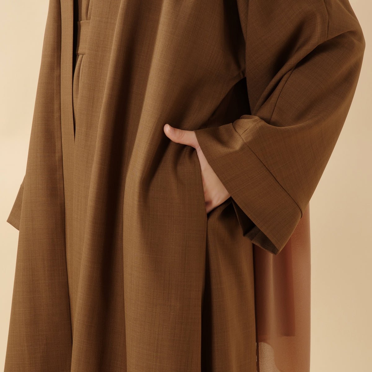 Plain Linen Abaya 3-Piece Set (MOA016) - SJB-DIAMOND ELITES