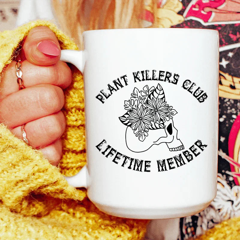 Plant Killers Club Ceramic Mug 15 oz Peachy Sunday