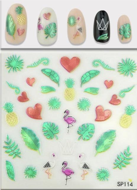 Plant Laser Abstract Lady Face Nail Decals Sliders Paper Art Decor Gel Polish Sticker Manicure Foils 3D Rhinestone Sticker Fun Nail Art Stickers Decal 3D Self-Adhesive Abstract Face Curve Graffiti Nail Design for Acrylic Nail Supplies Stevvex