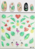 Plant Laser Abstract Lady Face Nail Decals Sliders Paper Art Decor Gel Polish Sticker Manicure Foils 3D Rhinestone Sticker Fun Nail Art Stickers Decal 3D Self-Adhesive Abstract Face Curve Graffiti Nail Design for Acrylic Nail Supplies Stevvex
