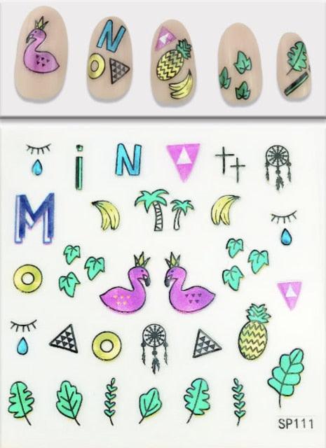 Plant Laser Abstract Lady Face Nail Decals Sliders Paper Art Decor Gel Polish Sticker Manicure Foils 3D Rhinestone Sticker Fun Nail Art Stickers Decal 3D Self-Adhesive Abstract Face Curve Graffiti Nail Design for Acrylic Nail Supplies Stevvex