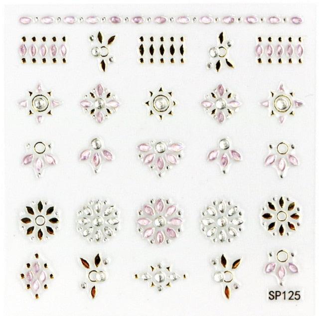 Plant Laser Abstract Lady Face Nail Decals Sliders Paper Art Decor Gel Polish Sticker Manicure Foils 3D Rhinestone Sticker Fun Nail Art Stickers Decal 3D Self-Adhesive Abstract Face Curve Graffiti Nail Design for Acrylic Nail Supplies Stevvex
