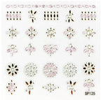 Plant Laser Abstract Lady Face Nail Decals Sliders Paper Art Decor Gel Polish Sticker Manicure Foils 3D Rhinestone Sticker Fun Nail Art Stickers Decal 3D Self-Adhesive Abstract Face Curve Graffiti Nail Design for Acrylic Nail Supplies Stevvex