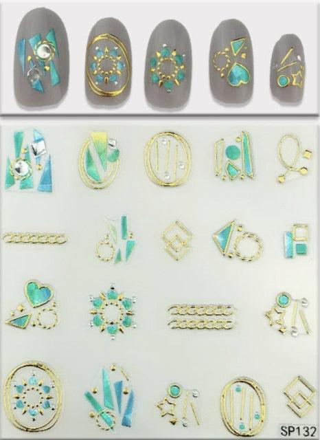 Plant Laser Abstract Lady Face Nail Decals Sliders Paper Art Decor Gel Polish Sticker Manicure Foils 3D Rhinestone Sticker Fun Nail Art Stickers Decal 3D Self-Adhesive Abstract Face Curve Graffiti Nail Design for Acrylic Nail Supplies Stevvex