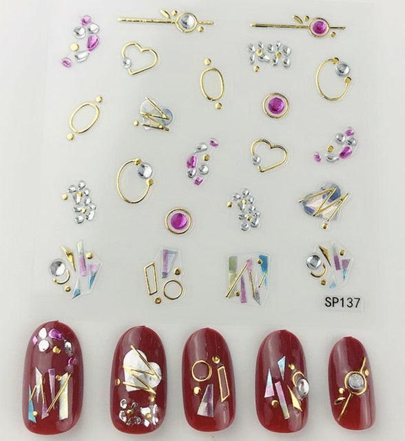 Plant Laser Abstract Lady Face Nail Decals Sliders Paper Art Decor Gel Polish Sticker Manicure Foils 3D Rhinestone Sticker Fun Nail Art Stickers Decal 3D Self-Adhesive Abstract Face Curve Graffiti Nail Design for Acrylic Nail Supplies Stevvex