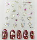 Plant Laser Abstract Lady Face Nail Decals Sliders Paper Art Decor Gel Polish Sticker Manicure Foils 3D Rhinestone Sticker Fun Nail Art Stickers Decal 3D Self-Adhesive Abstract Face Curve Graffiti Nail Design for Acrylic Nail Supplies Stevvex