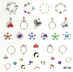Plant Laser Abstract Lady Face Nail Decals Sliders Paper Art Decor Gel Polish Sticker Manicure Foils 3D Rhinestone Sticker Fun Nail Art Stickers Decal 3D Self-Adhesive Abstract Face Curve Graffiti Nail Design for Acrylic Nail Supplies Stevvex