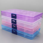 Plastic Storage Boxes Slots Adjustable Packaging Transparent Tool Case Craft Organizer Box Jewelry Accessories Rectangle Plastic Jewelry Box with Movable Dividers Earring Storage Containers