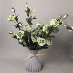 Plastic Vases Anti-ceramic Unbreakable Basket Imitation Rattan Flower Vase For Home Décor Desktop Decoration Living Room Office or Bookshelf Stevvex