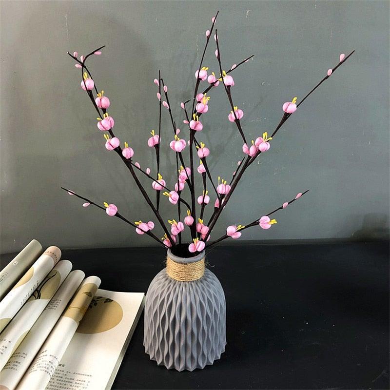 Plastic Vases Anti-ceramic Unbreakable Basket Imitation Rattan Flower Vase For Home Décor Desktop Decoration Living Room Office or Bookshelf Stevvex