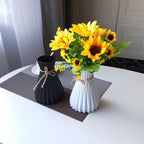 Plastic Vases Anti-ceramic Unbreakable Basket Imitation Rattan Flower Vase For Home Décor Desktop Decoration Living Room Office or Bookshelf Stevvex