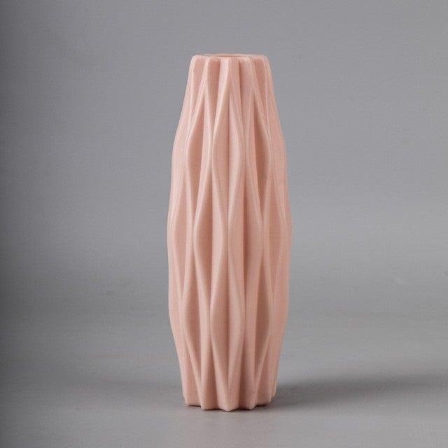 Plastic Vases Anti-ceramic Unbreakable Basket Imitation Rattan Flower Vase For Home Décor Desktop Decoration Living Room Office or Bookshelf Stevvex