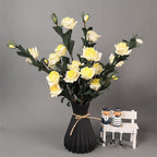 Plastic Vases Anti-ceramic Unbreakable Basket Imitation Rattan Flower Vase For Home Décor Desktop Decoration Living Room Office or Bookshelf Stevvex