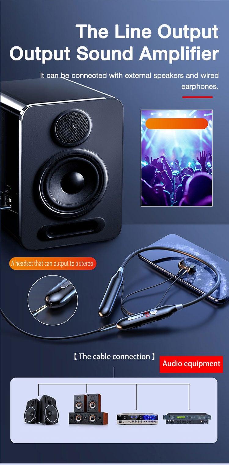 Playback Bluetooth Headphone Bass Wireless Headphones Sport Stereo Bluetooth Earphone Neckband Music Headset Updated Design with Industry Leading Sound & Improved Comfort, Long Wireless Range, Up to 24 Hours of Talk Time Stevvex