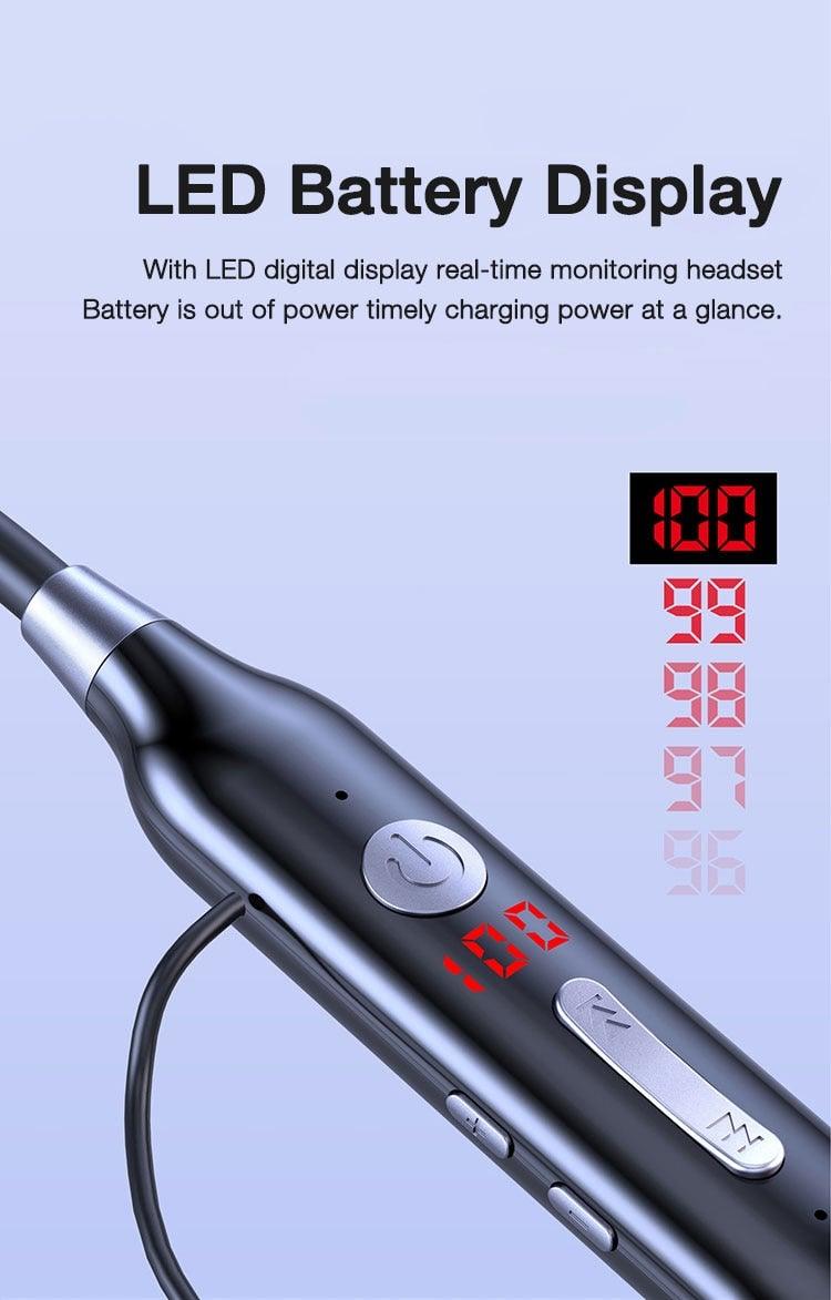 Playback Bluetooth Headphone Bass Wireless Headphones Sport Stereo Bluetooth Earphone Neckband Music Headset Updated Design with Industry Leading Sound & Improved Comfort, Long Wireless Range, Up to 24 Hours of Talk Time Stevvex