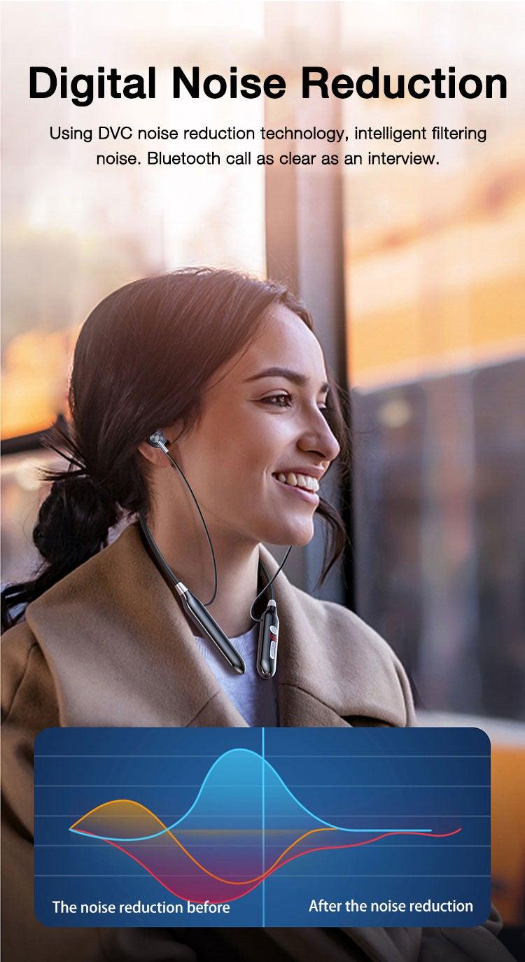 Playback Bluetooth Headphone Bass Wireless Headphones Sport Stereo Bluetooth Earphone Neckband Music Headset Updated Design with Industry Leading Sound & Improved Comfort, Long Wireless Range, Up to 24 Hours of Talk Time Stevvex