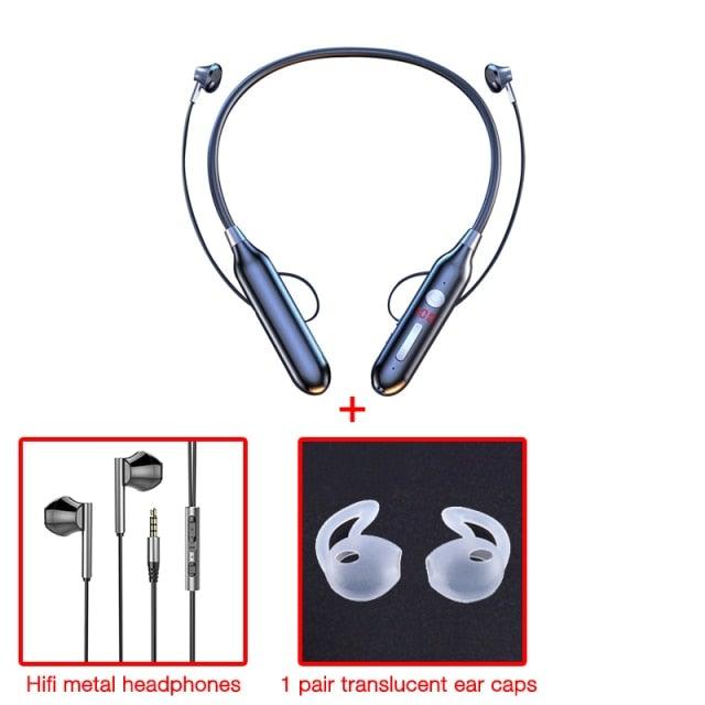 Playback Bluetooth Headphone Bass Wireless Headphones Sport Stereo Bluetooth Earphone Neckband Music Headset Updated Design with Industry Leading Sound & Improved Comfort, Long Wireless Range, Up to 24 Hours of Talk Time Stevvex