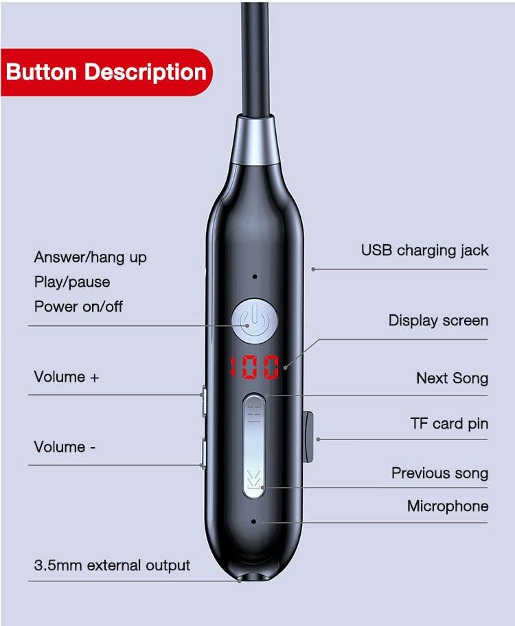 Playback Bluetooth Headphone Bass Wireless Headphones Sport Stereo Bluetooth Earphone Neckband Music Headset Updated Design with Industry Leading Sound & Improved Comfort, Long Wireless Range, Up to 24 Hours of Talk Time Stevvex