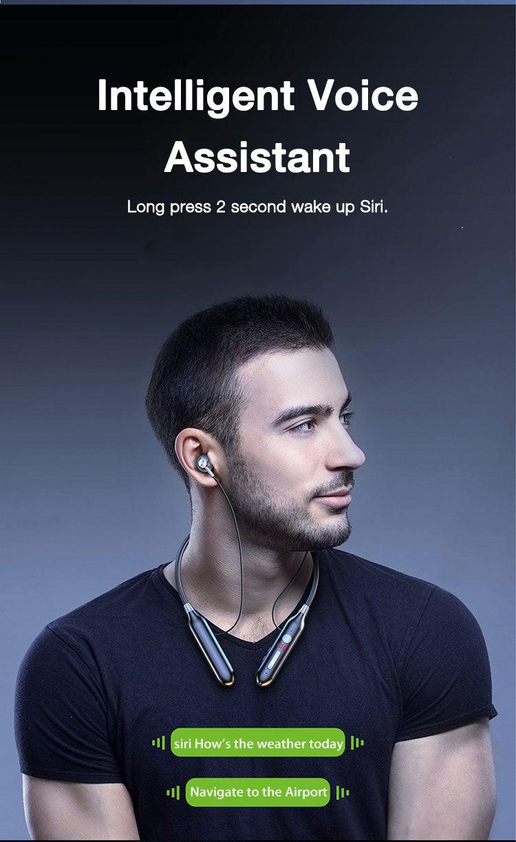 Playback Bluetooth Headphone Bass Wireless Headphones Sport Stereo Bluetooth Earphone Neckband Music Headset Updated Design with Industry Leading Sound & Improved Comfort, Long Wireless Range, Up to 24 Hours of Talk Time Stevvex