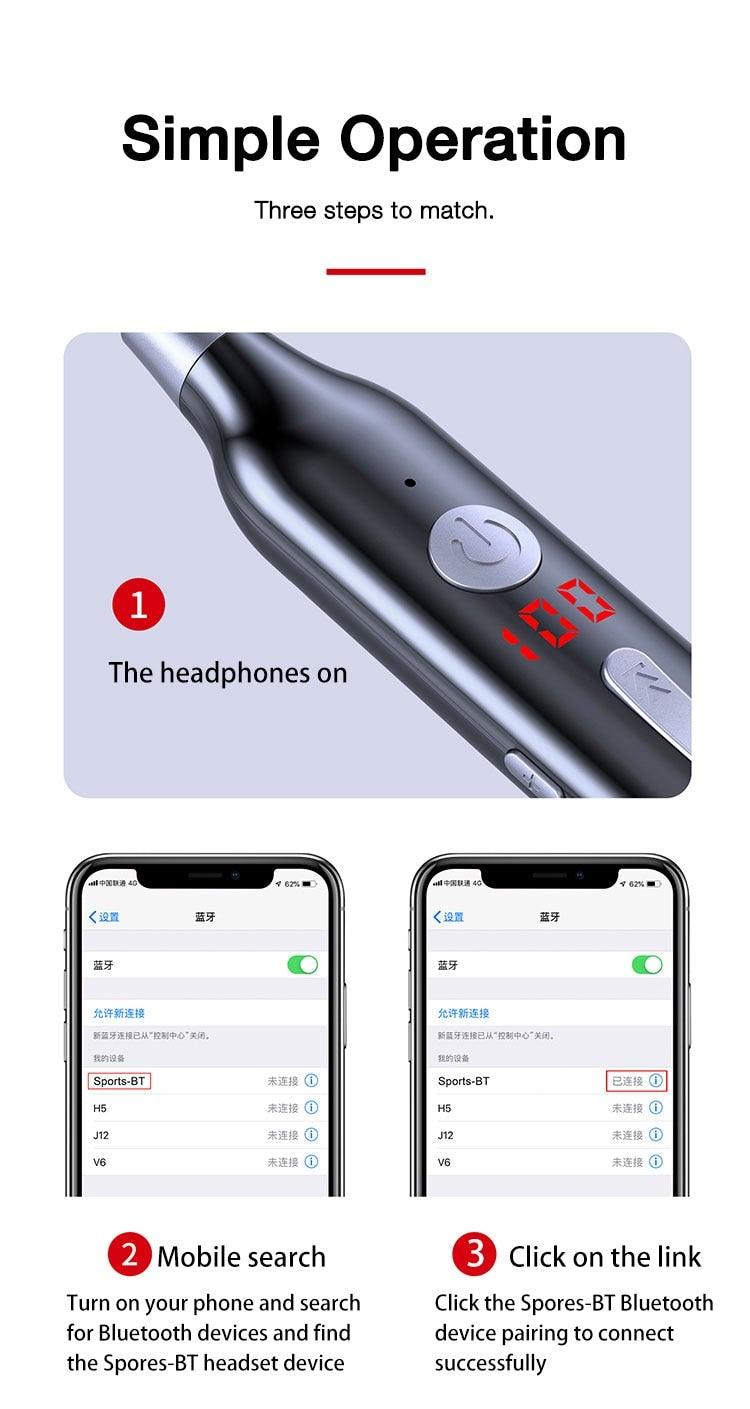 Playback Bluetooth Headphone Bass Wireless Headphones Sport Stereo Bluetooth Earphone Neckband Music Headset Updated Design with Industry Leading Sound & Improved Comfort, Long Wireless Range, Up to 24 Hours of Talk Time Stevvex