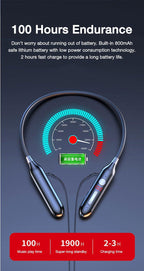 Playback Bluetooth Headphone Bass Wireless Headphones Sport Stereo Bluetooth Earphone Neckband Music Headset Updated Design with Industry Leading Sound & Improved Comfort, Long Wireless Range, Up to 24 Hours of Talk Time Stevvex