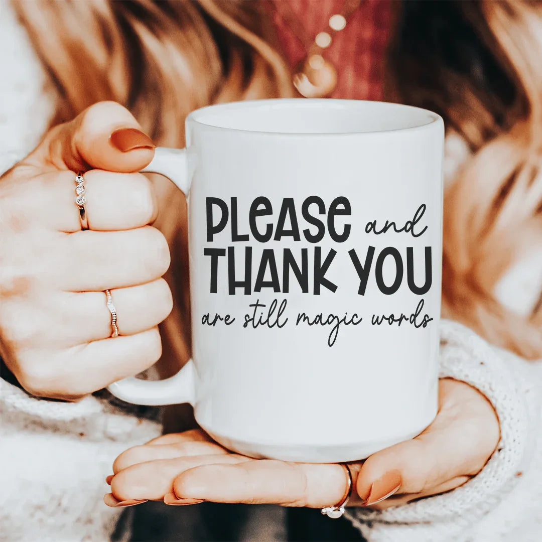 Please And Thank You Ceramic Mug 15 oz Peachy Sunday