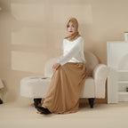 Pleated Overskirt, Wide-Cut Pants & Matching Hijab Set (MS025) - SJB-DIAMOND ELITES