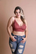 Plus Size Lace Brami – Stretchy Waistband, Elegant & Sexy