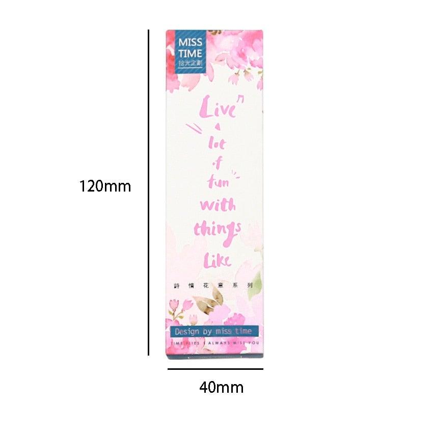 Poetic Flower Boxed Paper Art Small Fresh Bookmarks Stationery School Supplies Kids Gift Bookmarks Positive Page Marker For School Office Students Bookworm Presents Stevvex