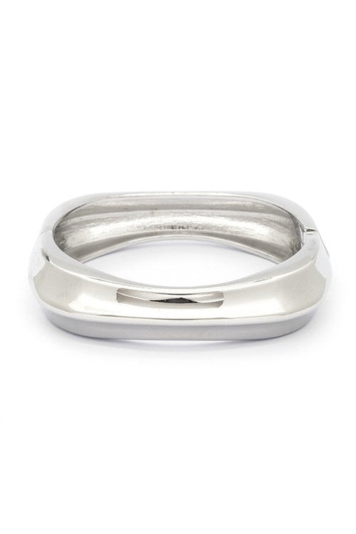 Polished Square Hinged Bangle Gold Tone Womens Bracelet