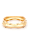 Polished Square Hinged Bangle Gold Tone Womens Bracelet
