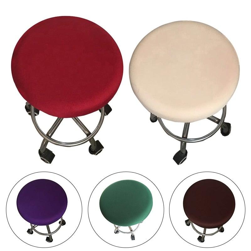 Polyester Fabric Round Chair Cover Waterproof Dining Seat Chair Covers Hotel Banquet Seat Covers Chair Protector Round Bar Stool Seat Covers Washable Stool Cushion Slipcover Elastic Bar Chair Covers Stevvex