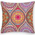Polyester Pillow Case Square Cushion Cover Pillow Double Sides Ethnic Flower Bohemian Throw Pillow Covers Pillow Covers Retro Floral Cushion Covers Spiritual Decor Square Pillowcase Office Home Decoration
