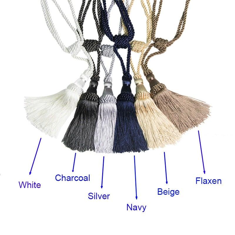 Polyester Tassel Curtain Tieback Handmade Hanging Tassels Fringe Curtains Holder Buckle Rope Decor Room Accessories European Style High-Grade Curtains Tieback Rope Tassel Holdbacks Stevvex