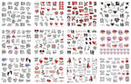 Pop Art Nail Stickers Sexy Girl Designs Comics Water Transfer Decals Manicure Lips Nail Art Decorations Slider Nail Art Stickers Decals Nail Art Supplies Valentines Day 3D Self-Adhesive Nail Decorations Accessories Women Girls Manicure Decorations