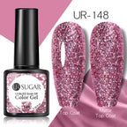Popular 2022 Modern New Elegant Silver Purple Nail Gel Polish 7.5ml UV Manicuring Elegant Glossy Colororful Stylish Nail Design For Women