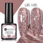 Popular 2022 Modern New Elegant Silver Purple Nail Gel Polish 7.5ml UV Manicuring Elegant Glossy Colororful Stylish Nail Design For Women