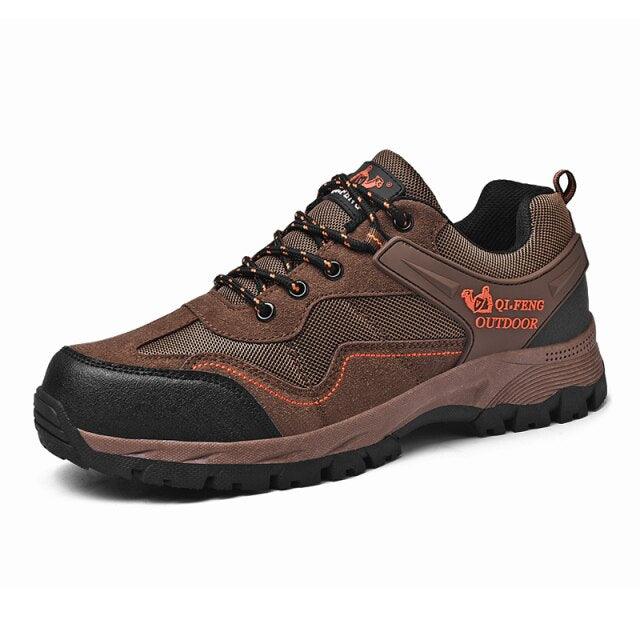 Popular Outdoor Casual Shoes Hiking Men High Quality Sneakers Mountain Climbing Work Footwear Hiking Shoes Low Cut Boots Leather Walking Shoes For Outdoor Training Casual Work Stevvex