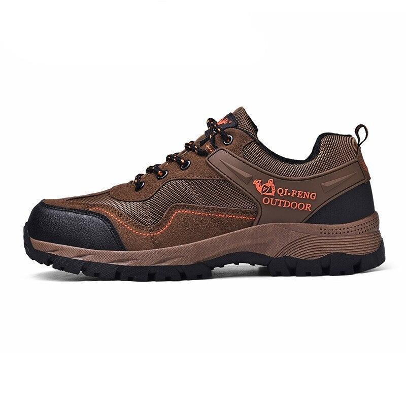Popular Outdoor Casual Shoes Hiking Men High Quality Sneakers Mountain Climbing Work Footwear Hiking Shoes Low Cut Boots Leather Walking Shoes For Outdoor Training Casual Work Stevvex