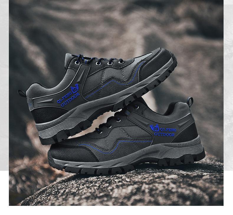 Popular Outdoor Casual Shoes Hiking Men High Quality Sneakers Mountain Climbing Work Footwear Hiking Shoes Low Cut Boots Leather Walking Shoes For Outdoor Training Casual Work Stevvex