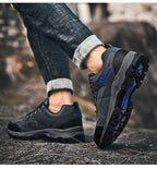 Popular Outdoor Casual Shoes Hiking Men High Quality Sneakers Mountain Climbing Work Footwear Hiking Shoes Low Cut Boots Leather Walking Shoes For Outdoor Training Casual Work Stevvex
