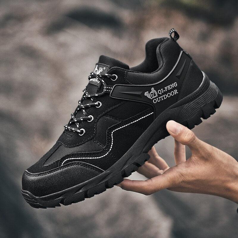 Popular Outdoor Casual Shoes Hiking Men High Quality Sneakers Mountain Climbing Work Footwear Hiking Shoes Low Cut Boots Leather Walking Shoes For Outdoor Training Casual Work Stevvex